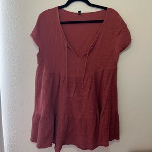 Burnt orange doll dress